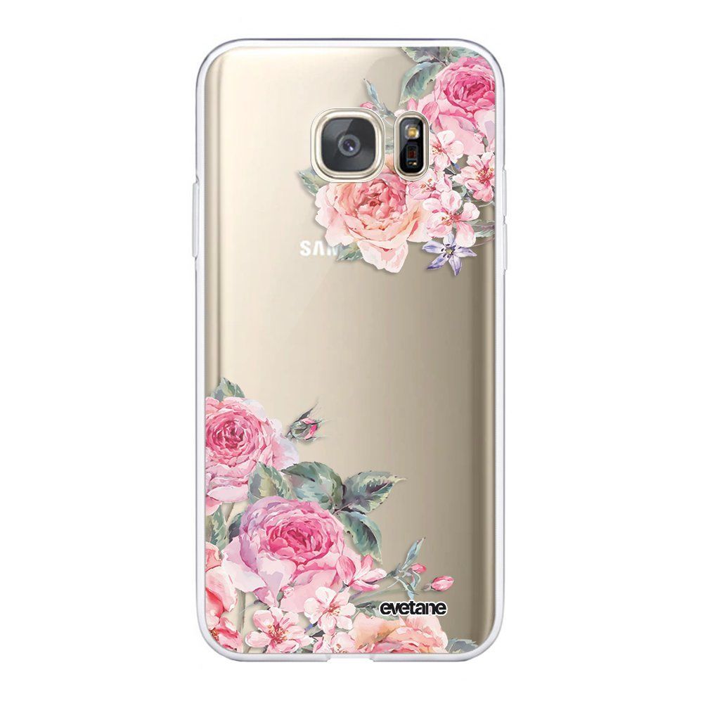 Evetane - Coque Samsung Galaxy S7 souple transparente Roses roses Motif Ecriture Tendance Evetane. - Coque, étui smartphone