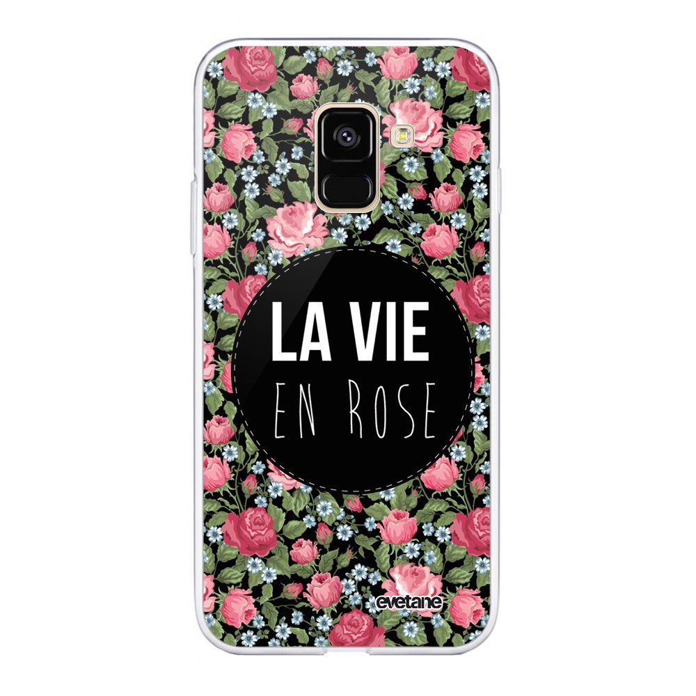 Evetane - Coque Samsung Galaxy A8 2018 souple La Vie en Rose Motif Ecriture Tendance Evetane. - Coque, étui smartphone