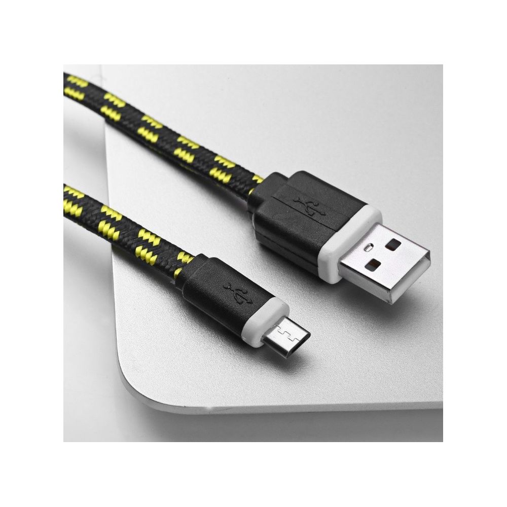 Shot - Cable Tresse 1m Micro-USB pour Smartphone Android Chargeur Connecteur USB Lacet Fil Nylon - Chargeur secteur téléphone