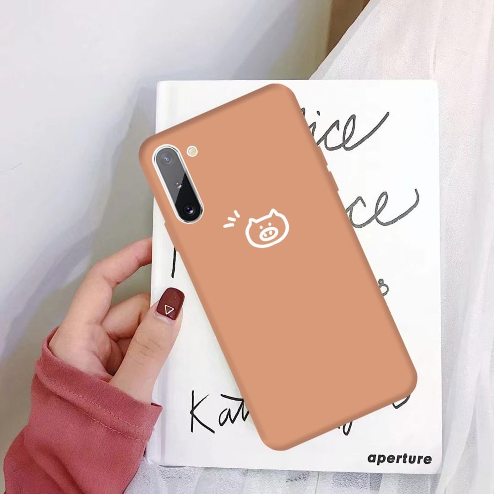 Wewoo - Housse Étui Coque Pour Galaxy Note10 Little Pig Pattern Frosted TPU de protection Coral Orange - Coque, étui smartphone