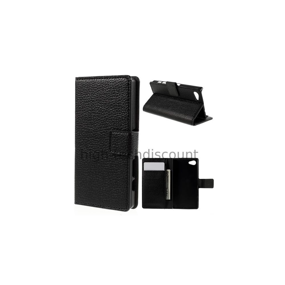 Htdmobiles - Housse etui coque pochette portefeuille PU cuir pour Sony Xperia Z5 Compact + film ecran - NOIR - Autres accessoires smartphone