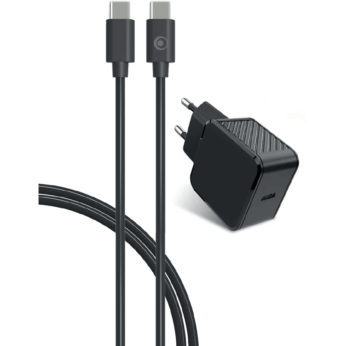 Bigben Connected - Chargeur maison Ultra-rapide 25W + Câble USB C/USB C 1,2 m Noir Bigben - Chargeur secteur téléphone