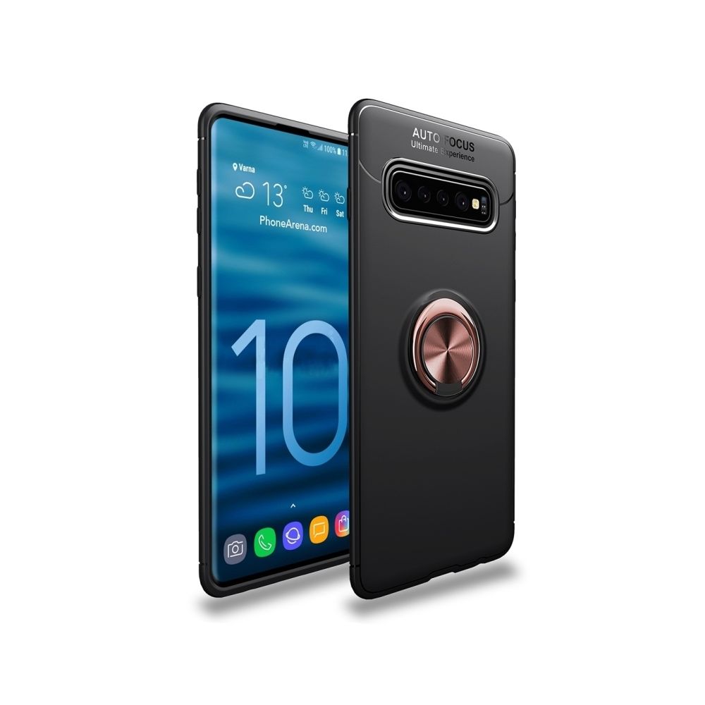 Wewoo - Coque Etui de protection en TPU antichoc pour Galaxy S10, avec support invisible (or noir) - Coque, étui smartphone