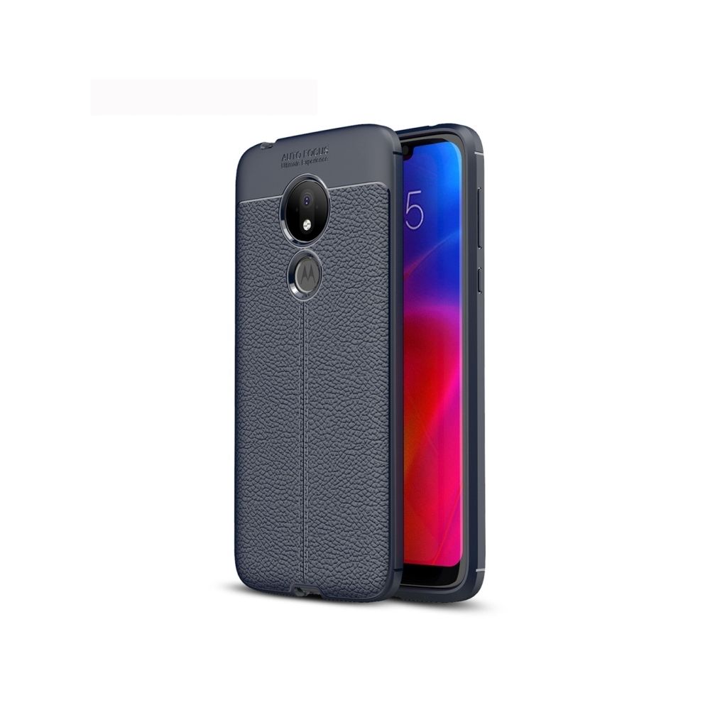 Wewoo - Coque antichoc TPU Litchi Texture pour Motorola Moto G7 Power (Bleu marine) - Coque, étui smartphone