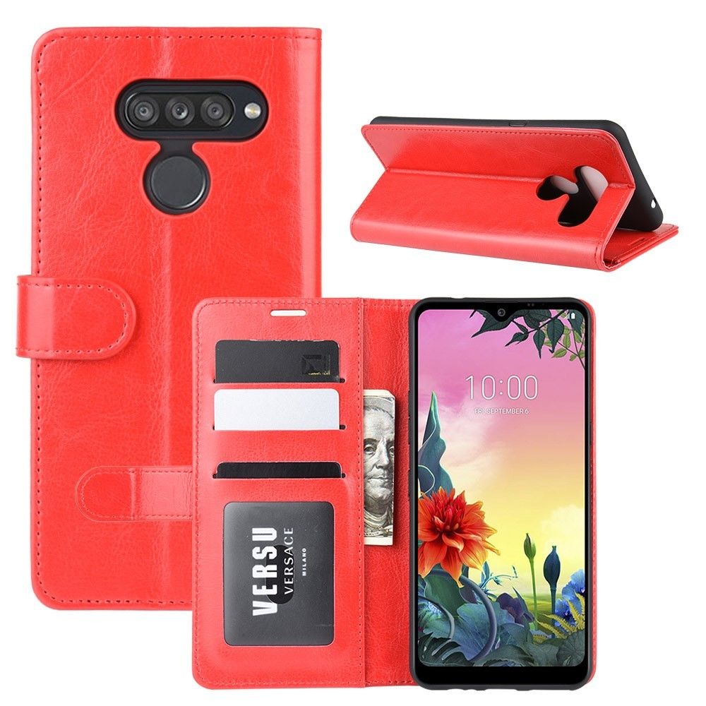 marque generique - Etui en PU Cheval fou avec support rouge pour LG K50S - Coque, étui smartphone