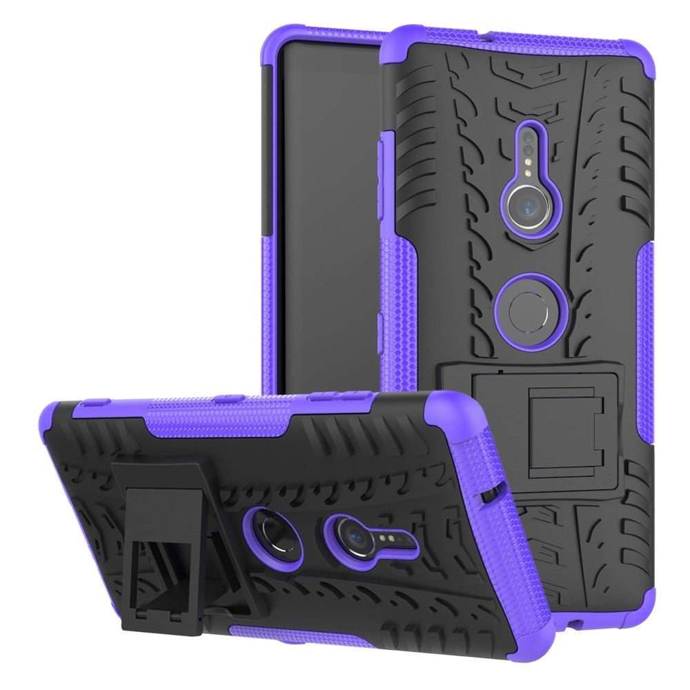 marque generique - Coque en TPU hybride cool pneu violet pour votre Sony Xperia XZ3 - Autres accessoires smartphone