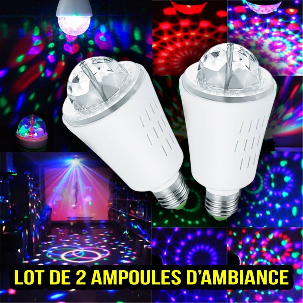 Inolights - Lots 2 ampoule à ambiance ZEN Culot E27 à LEDs RVB 3W - Packs DJ