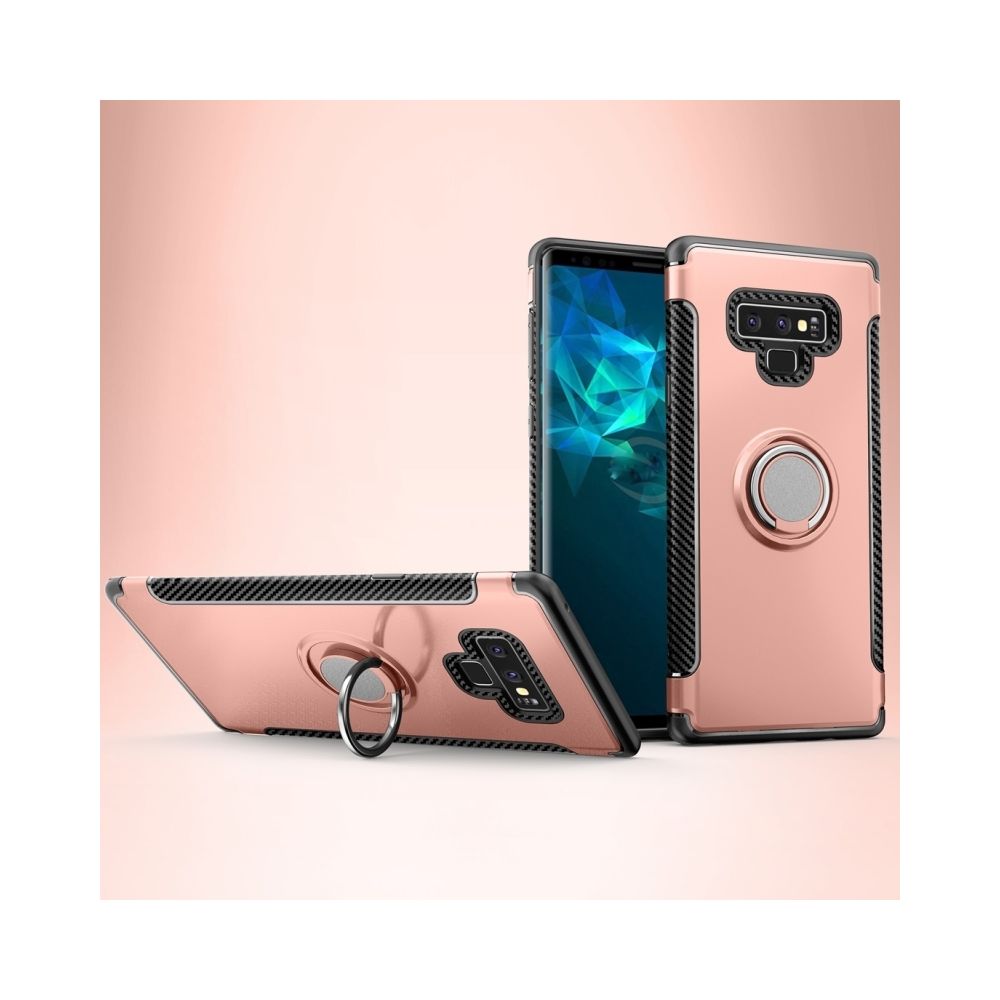 Wewoo - Coque Housse de protection magnétique pour Galaxy Note 9, avec support de bague de rotation à 360 degrés or rose - Coque, étui smartphone