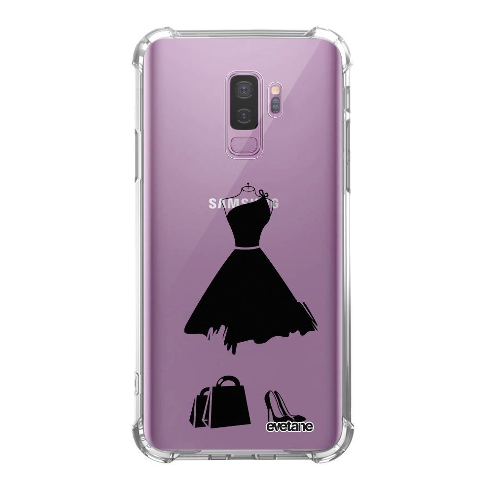 Evetane - Coque Samsung Galaxy S9 Plus anti-choc souple avec angles renforcés transparente My little black dress Evetane - Coque, étui smartphone