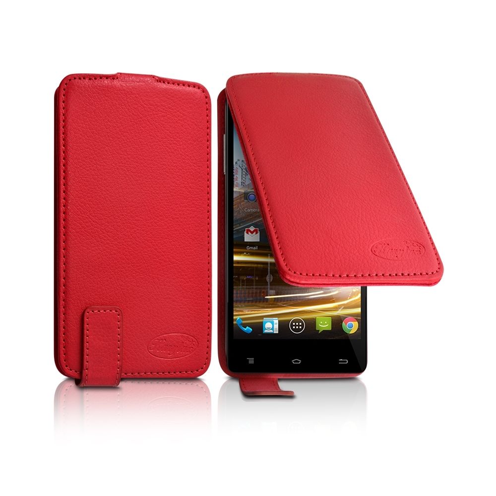 Karylax - Housse Etui Clapet Couleur rouge Universel M pour Archos 50b Helium 4G - Autres accessoires smartphone