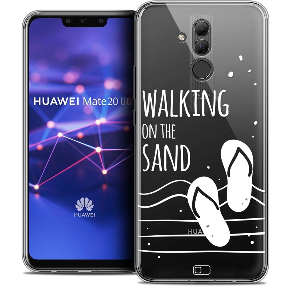 Caseink - Coque Housse Etui Huawei Mate 20 Lite (6.3 ) [Crystal Gel HD Collection Summer Design Walking on the Sand - Souple - Ultra Fin - Imprimé en France] - Coque, étui smartphone