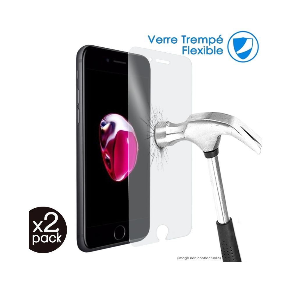 Karylax - Protection d'écran Film Verre Trempé Nano Flexible Incassable Dureté 9H, Ultra fin 0,2mm et 100% transparent pour Apple iPhone 5S (Pack x2) - Protection écran smartphone