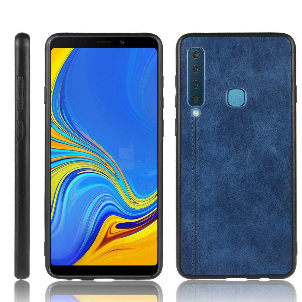 marque generique - Coque en TPU + PU hybride bleu pour votre Samsung Galaxy A9 (2018)/A9 Star Pro/A9s - Coque, étui smartphone