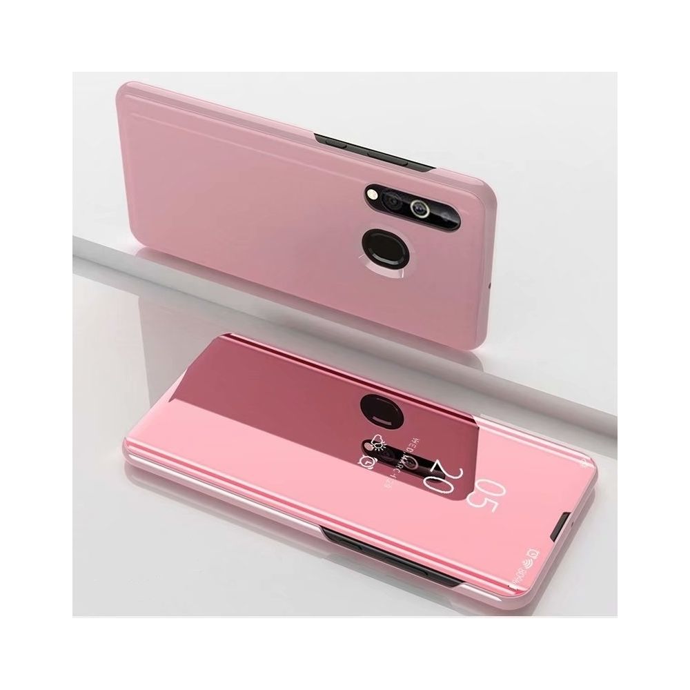 Wewoo - Coque Rigide Étui à rabat en cuir avec miroir de galvanisation pour OPPO Realme 3 support Or rose - Coque, étui smartphone