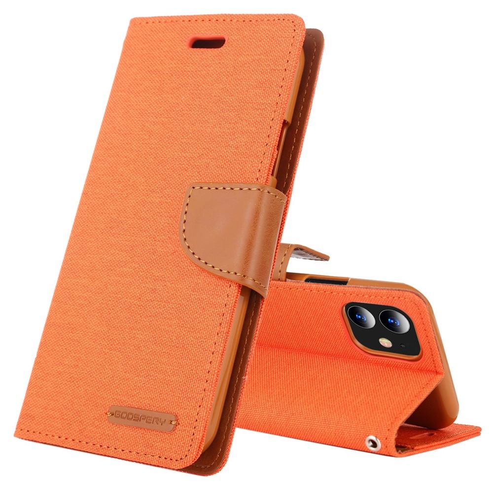 Wewoo - Coque Pour iPhone 11 CANVAS DIARY Étui en cuir à rabat avec fentes cartes portefeuille et porte-cartes Orange - Coque, étui smartphone