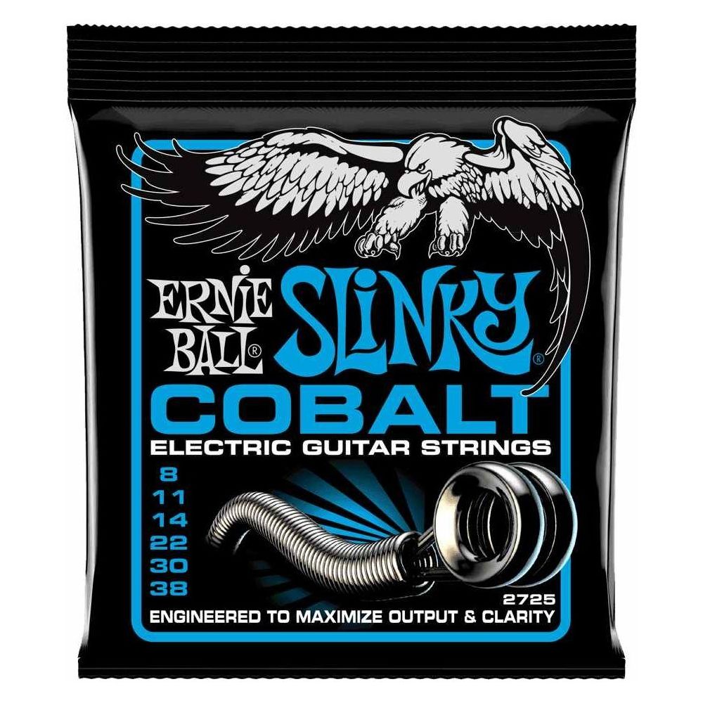 Ernie Ball - Ernie Ball 2725 - Jeu de cordes électriques - Slinky Cobalt - Extra Slinky 8-38 - Accessoires instruments à cordes