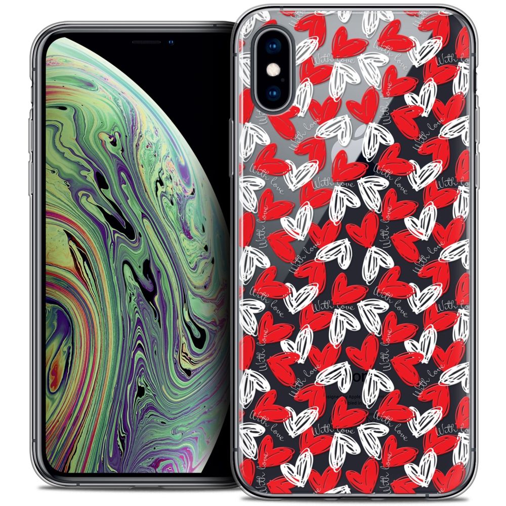 Caseink - Coque Housse Etui Apple iPhone Xs Max (6.5 ) [Crystal Gel HD Collection Love Saint Valentin Design With Love - Souple - Ultra Fin - Imprimé en France] - Coque, étui smartphone