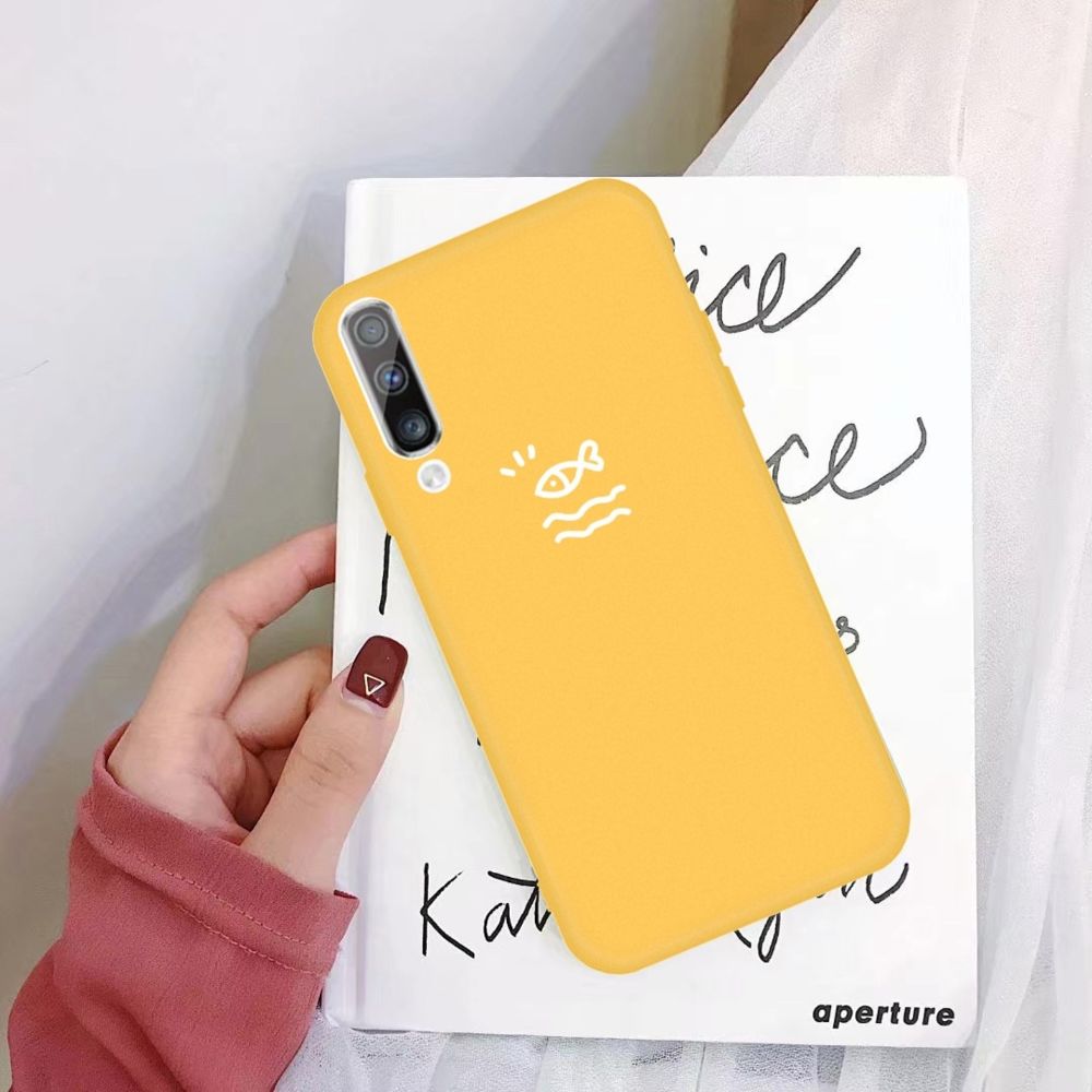 Wewoo - Coque Pour Samsung Galaxy A50 Little Fish Pattern Housse de protection en TPU givré jaune - Coque, étui smartphone