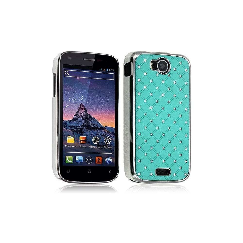 Karylax - Housse Coque Rigide pour Wiko Cink Peax avec Motif Diamant Couleur Bleu Turquoise - Autres accessoires smartphone