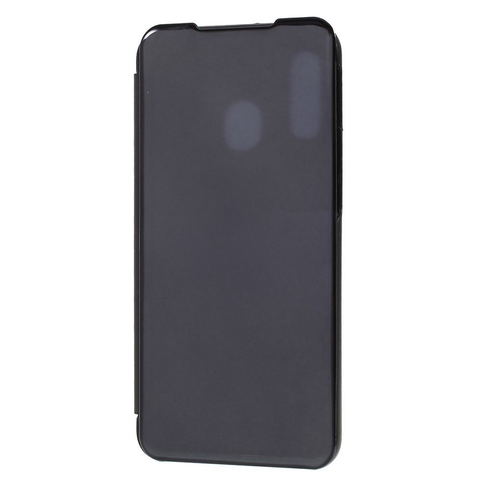 marque generique - Etui en PU surface miroir avec fenêtre de visualisation et support noir pour votre Samsung Galaxy A40 - Coque, étui smartphone