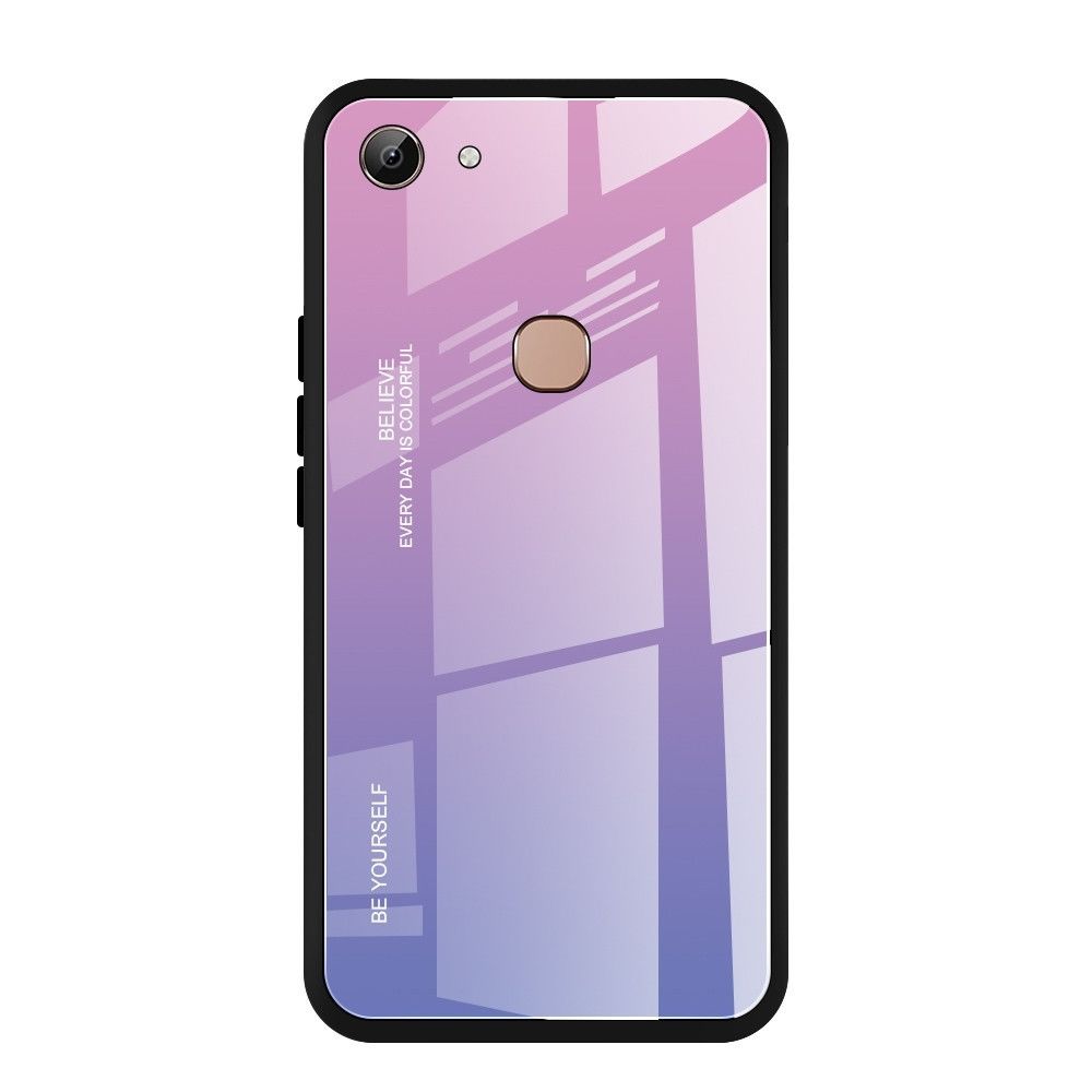 Wewoo - Coque Pour Vivo Y83 Gradient Color Glass Case Violet clair - Coque, étui smartphone