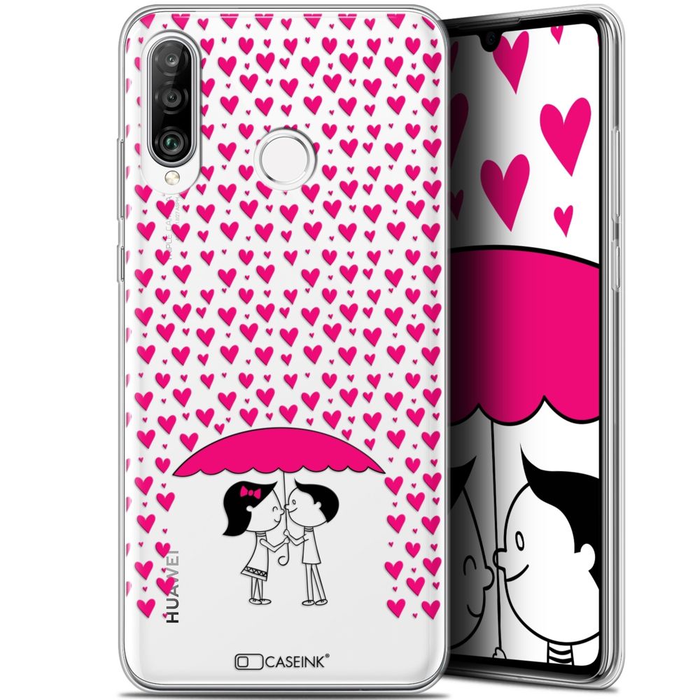 Caseink - Coque Pour Huawei P30 Lite (6.2 ) [Gel HD Collection Love Saint Valentin Design Pluie d'Amour - Souple - Ultra Fin - Imprimé en France] - Coque, étui smartphone