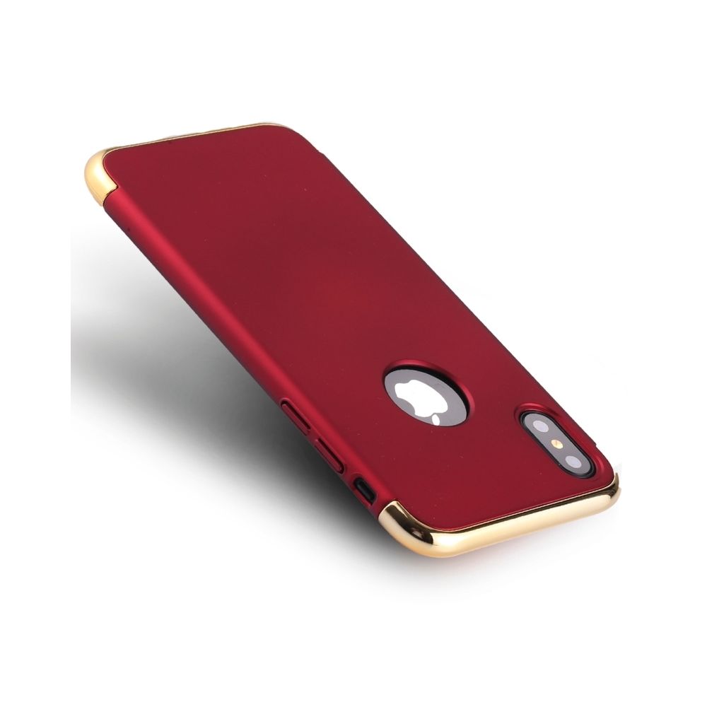 Wewoo - Coque rouge pour iPhone X Trois Étape Épissage Galvanoplastie Côté Protection Cas de Couverture Arrière - Coque, étui smartphone