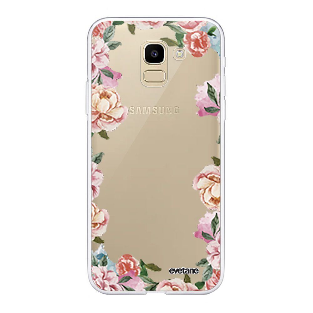 Evetane - Coque Samsung Galaxy J6 2018 souple transparente Flowers Motif Ecriture Tendance Evetane. - Coque, étui smartphone