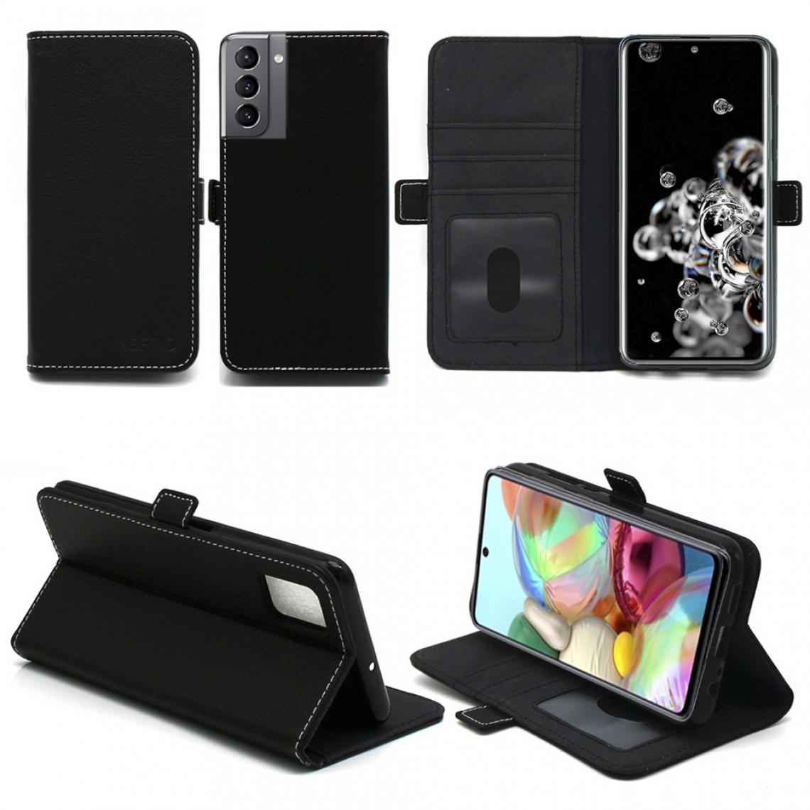 Xeptio - Samsung Galaxy S21 PLUS / S21+ 5G Etui noir Protection Portefeuille avec Porte Cartes - Housse noire Folio Coque Antichoc - Accessoires Pochette - Coque, étui smartphone