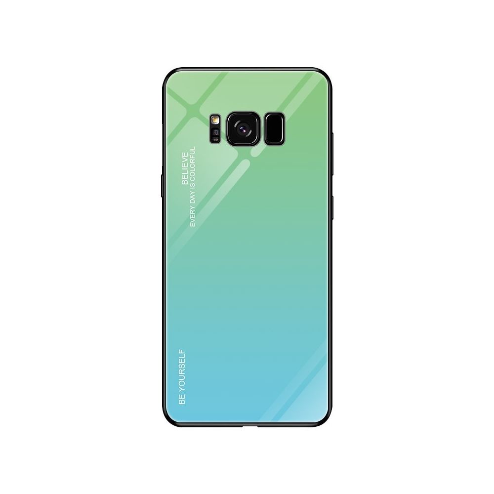 Wewoo - Coque Pour Galaxy S8 Gradient Color Glass Case Sky Blue - Coque, étui smartphone