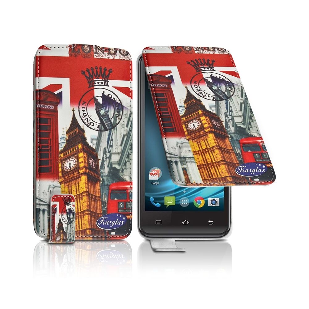 Karylax - Housse Etui Clapet à Motif ZA03 Universel M pour Logicom E500 - Autres accessoires smartphone