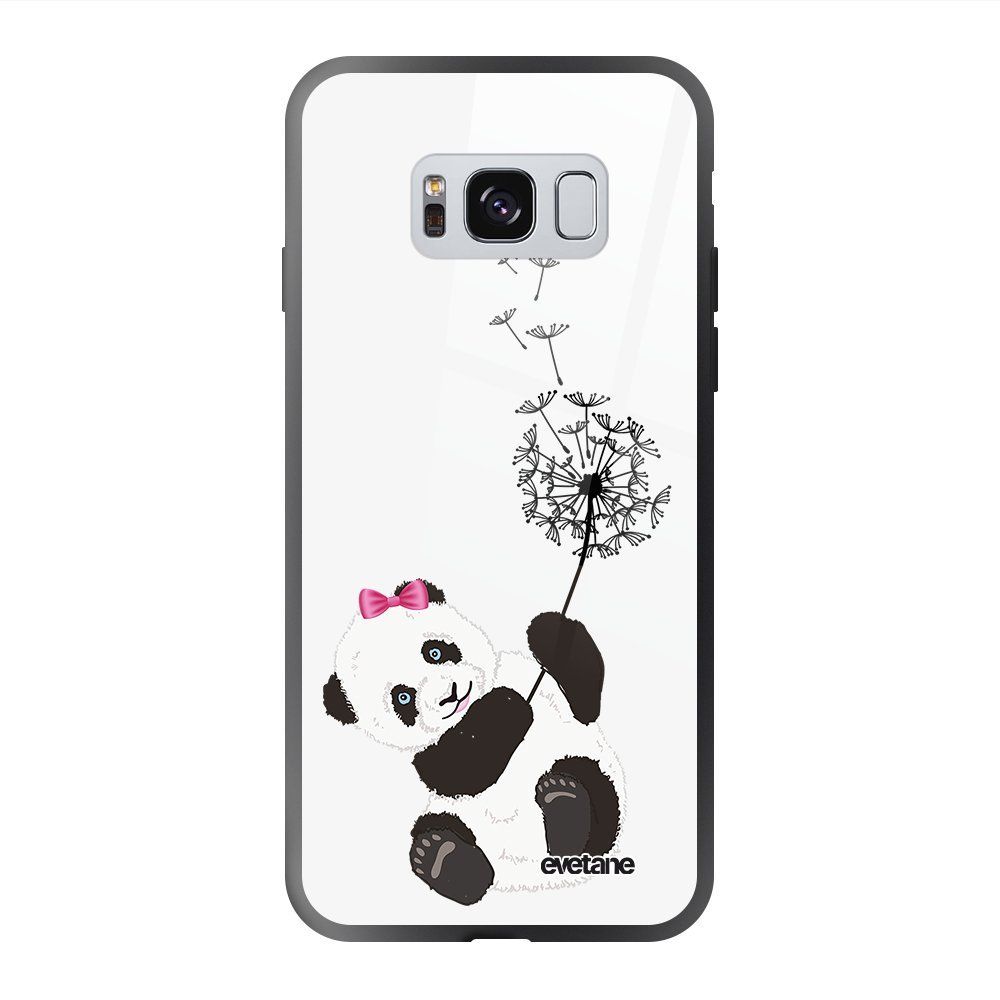 Evetane - Coque en verre trempé Samsung Galaxy S8 Panda Pissenlit Ecriture Tendance et Design Evetane. - Coque, étui smartphone