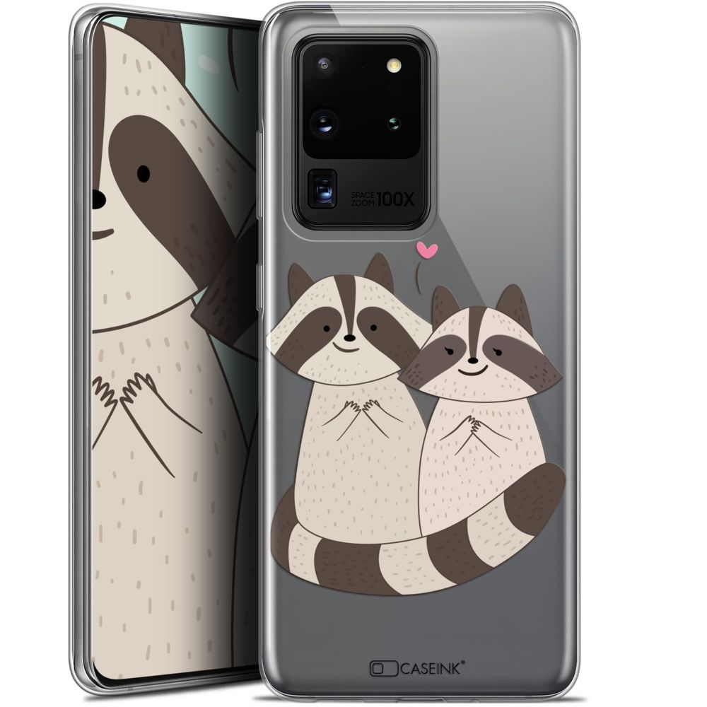 Caseink - Coque Pour Samsung Galaxy S20 Ultra (6.9 ) [Gel HD Collection Sweetie Design Racoon Love - Souple - Ultra Fin - Imprimé en France] - Coque, étui smartphone