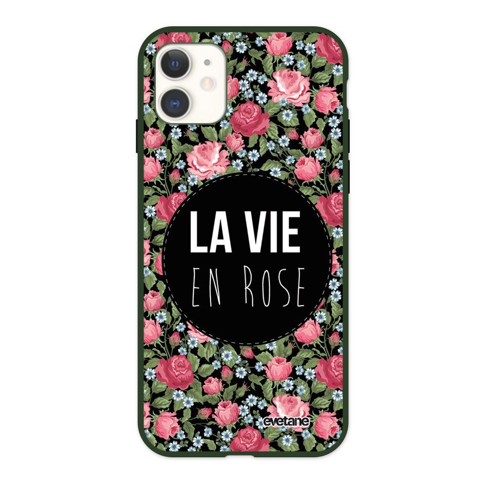 Evetane - Coque iPhone 11 Silicone Liquide Douce vert kaki La Vie en Rose Ecriture Tendance et Design Evetane - Coque, étui smartphone