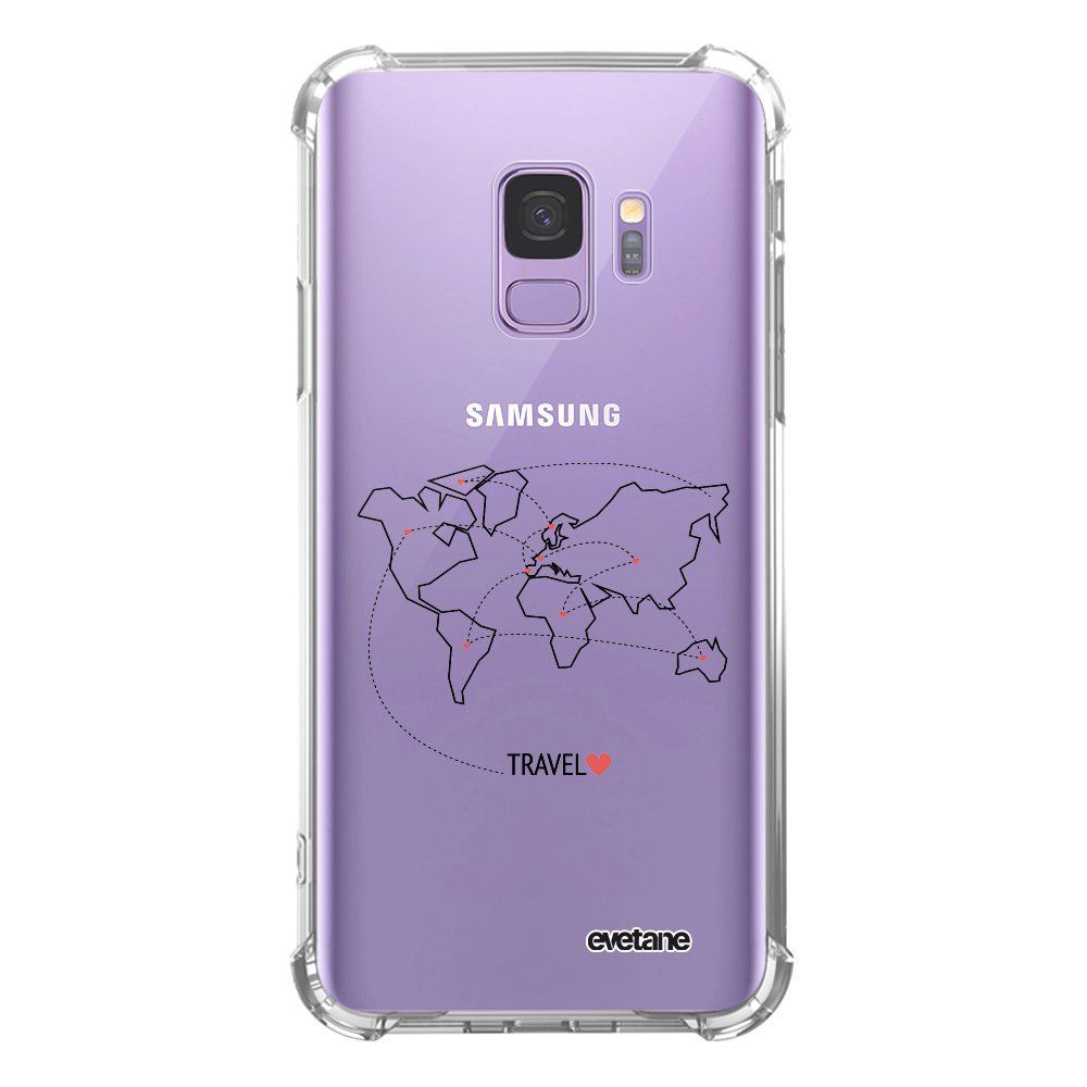 Evetane - Coque Samsung Galaxy S9 anti-choc souple avec angles renforcés transparente Travel Evetane - Coque, étui smartphone