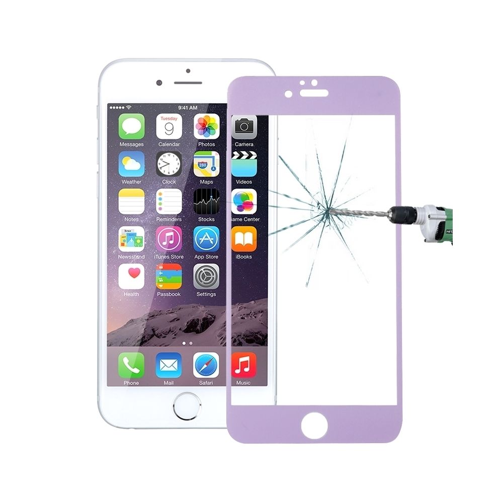 Wewoo - Verre trempé Violet pour iPhone 6s 0.26mm 9 H + Surface Dureté 2.5D Incurvée Plein Écran Couverture Anti-Explosion Film - Protection écran smartphone