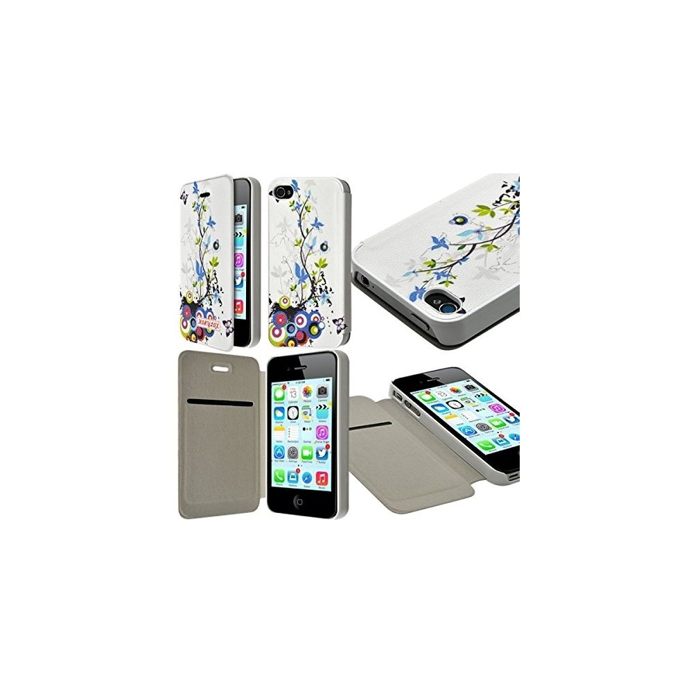 Karylax - Etui à rabat et porte-carte pour Apple iPhone 4 / 4S motif HF01 + Film de Protection - Autres accessoires smartphone