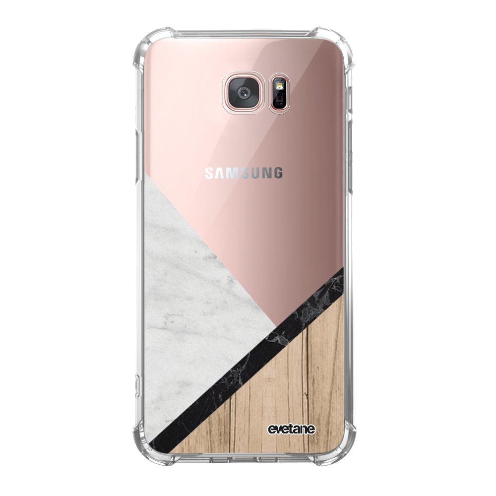 Evetane - Coque Samsung Galaxy S7 Edge anti-choc souple avec angles renforcés transparente Marbre et Bois Graphique Evetane - Coque, étui smartphone