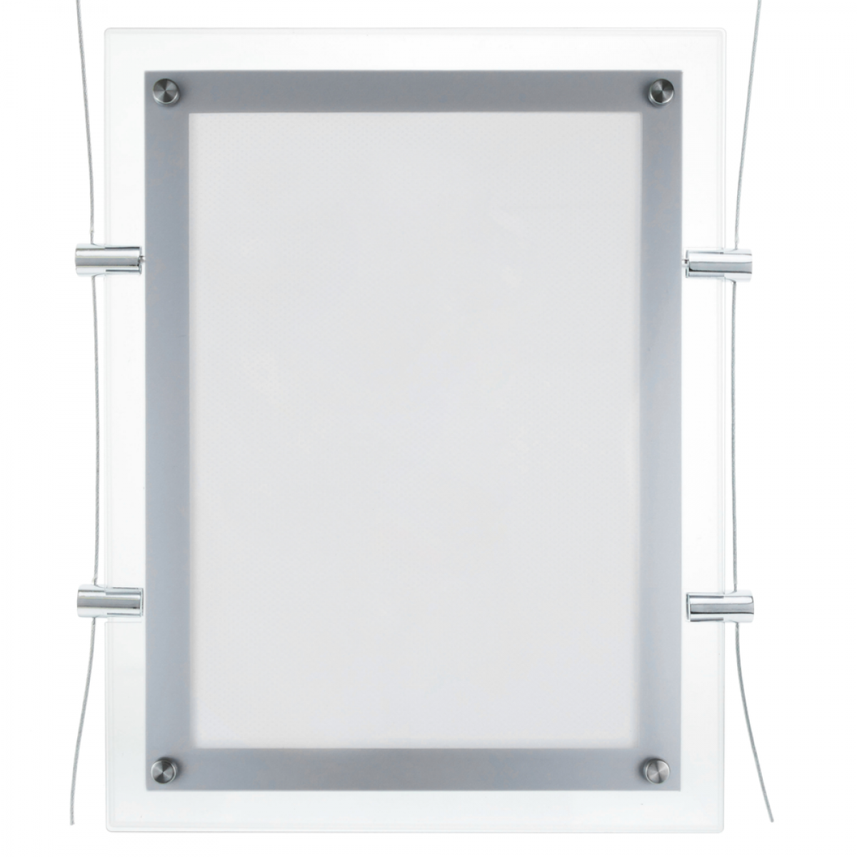 Primematik - Cadre carré avec éclairage LED acrylique A3 372x495mm recto-verso pour affiche publicitaire o signe - Effets à LED