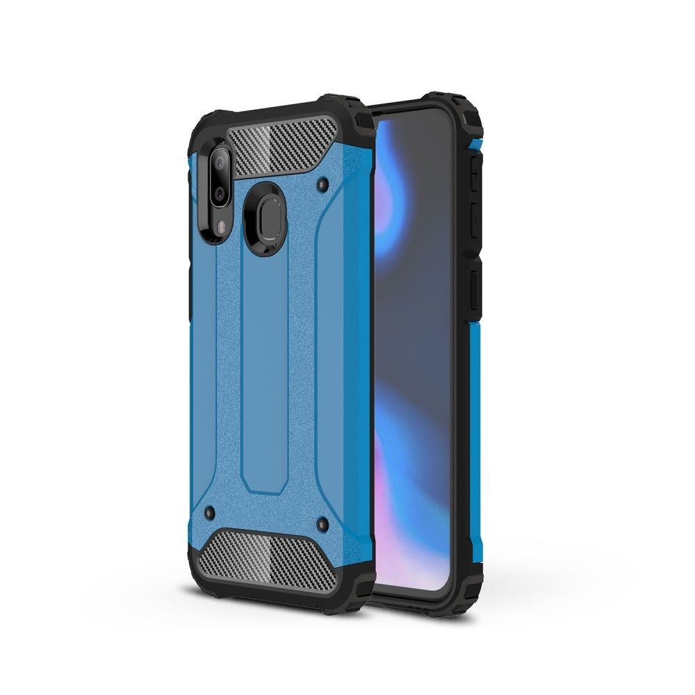 marque generique - Coque en TPU armure de protection hybride bleu clair pour votre Samsung Galaxy A40 - Coque, étui smartphone