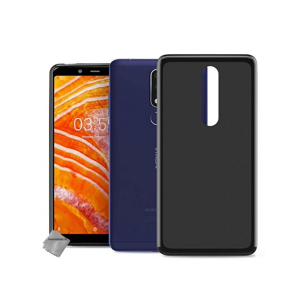 Htdmobiles - Housse etui coque pochette silicone gel fine pour Nokia 3.1 Plus (2019) + film ecran - NOIR - Autres accessoires smartphone