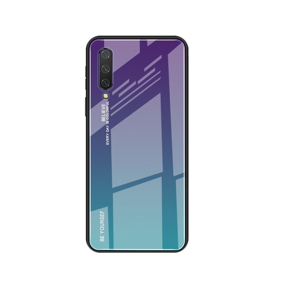 Wewoo - Coque Pour Xiaomi Mi CC9 Gradient Color Glass Case Violet - Coque, étui smartphone