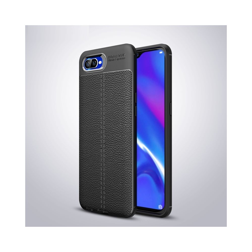 Wewoo - Coque antichoc TPU Litchi Texture pour OPPO K1 (Noir) - Coque, étui smartphone