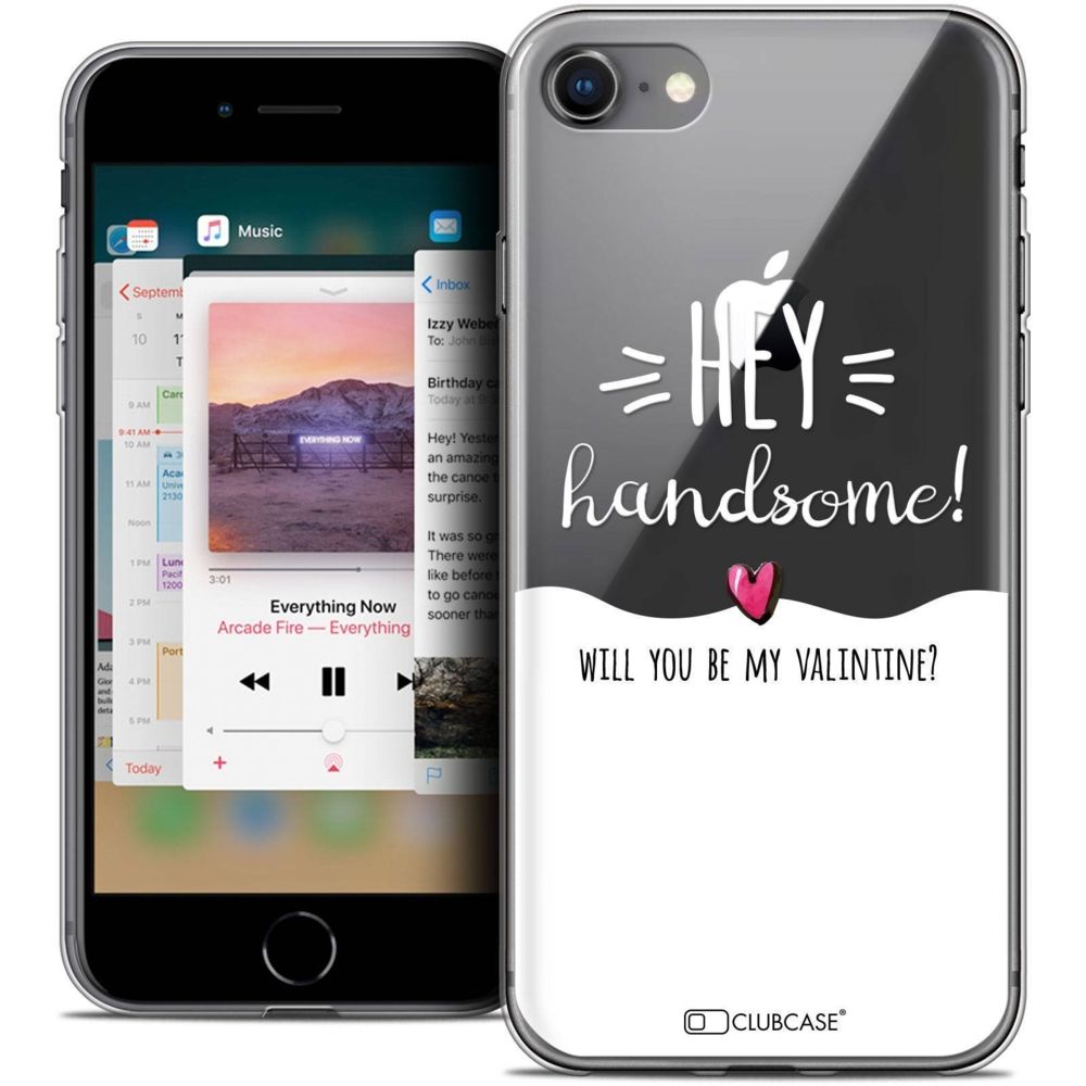 Caseink - Coque Housse Etui Apple iPhone 8 (4.7 ) [Crystal Gel HD Collection Love Saint Valentin Design Hey Handsome ! - Souple - Ultra Fin - Imprimé en France] - Coque, étui smartphone