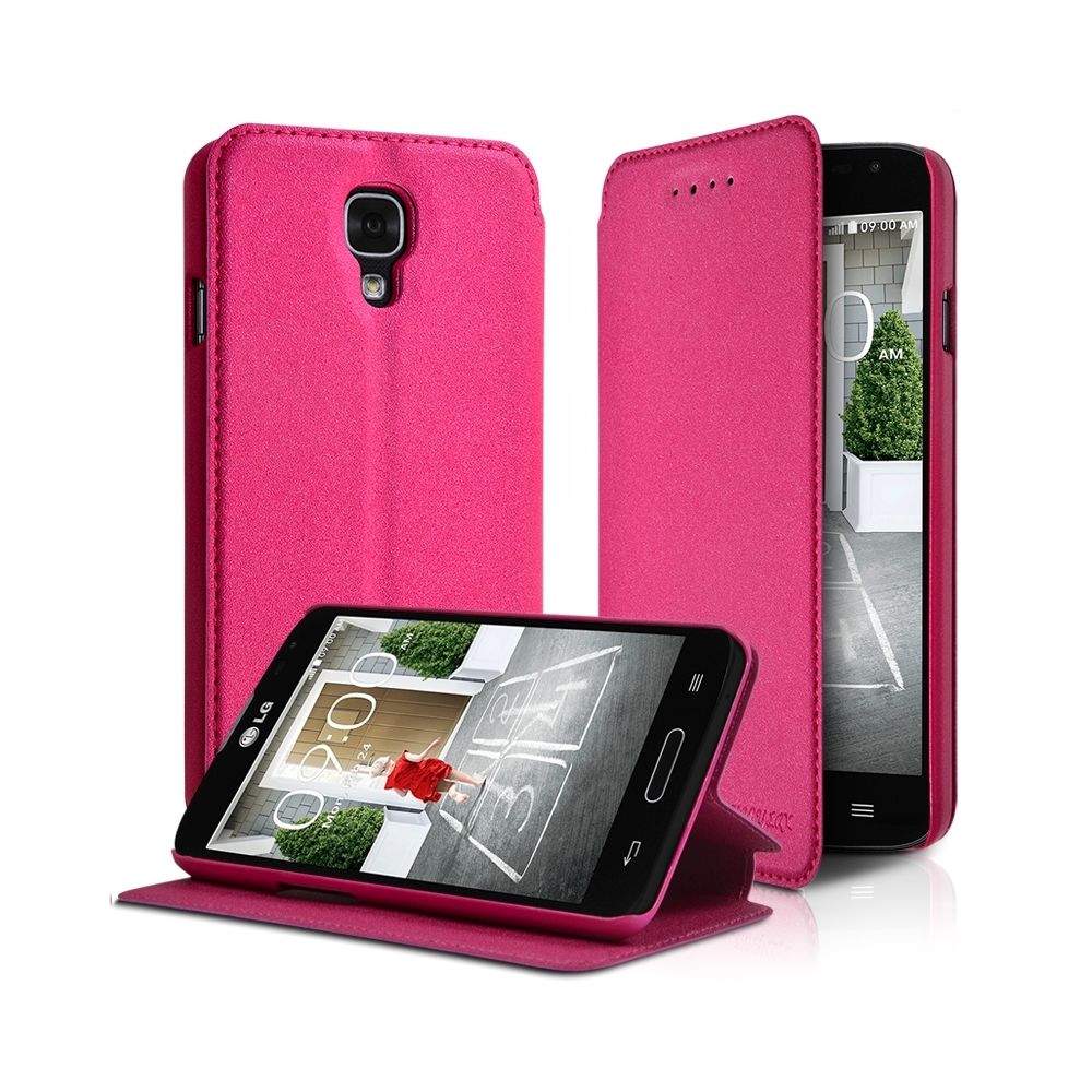 Karylax - Housse Coque Etui à rabat latéral Fonction Support Couleur Rose Fushia pour LG F70 + Film de protection - Autres accessoires smartphone
