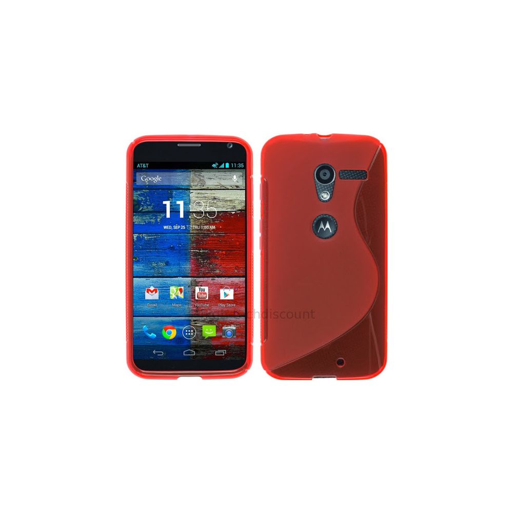 Htdmobiles - Housse etui coque pochette silicone gel pour Motorola Moto X + film ecran - ROUGE - Autres accessoires smartphone