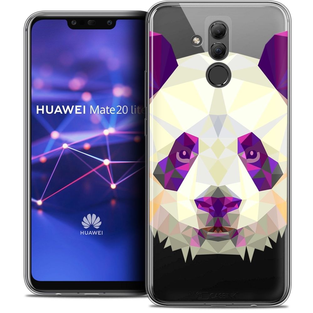 Caseink - Coque Housse Etui Huawei Mate 20 Lite (6.3 ) [Crystal Gel HD Polygon Series Animal - Souple - Ultra Fin - Imprimé en France] Panda - Coque, étui smartphone