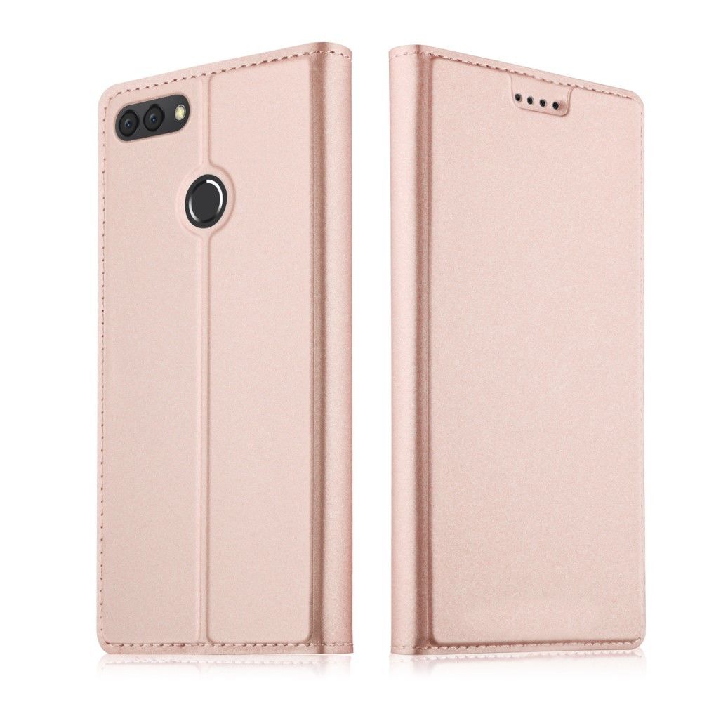 marque generique - Etui en PU porte-carte absorbée automatique or rose pour Huawei Y9 (2018) - Autres accessoires smartphone