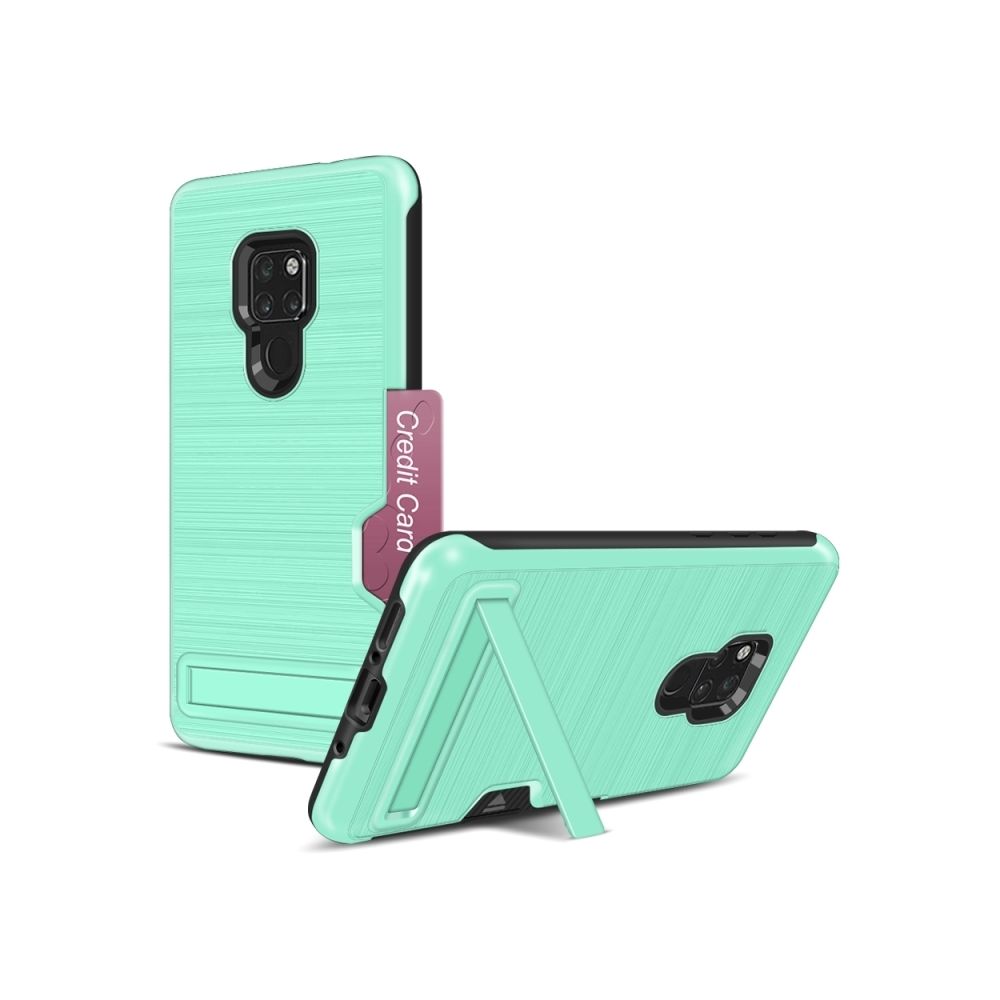 Wewoo - Coque Ultra-mince TPU + PC étui de protection antichoc King Texture brossé pour HuMate 20, avec support et fente pour carte (vert menthe) - Coque, étui smartphone