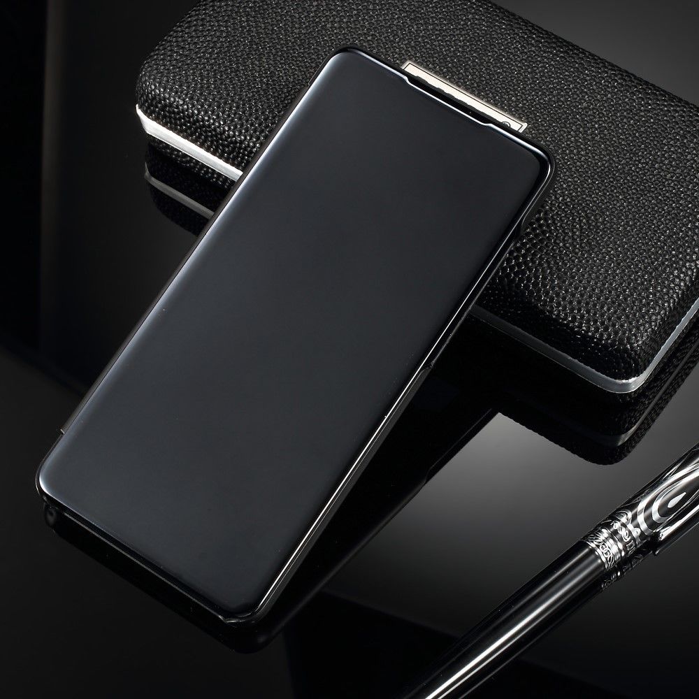marque generique - Etui en PU fenêtre de visualisation de la surface du miroir noir pour votre Huawei P30 - Autres accessoires smartphone